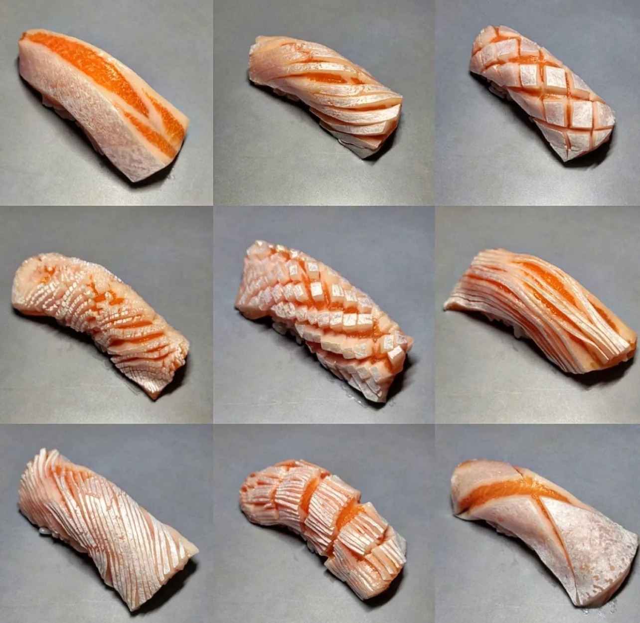 三文鱼的刀法和切法对味觉影响很大