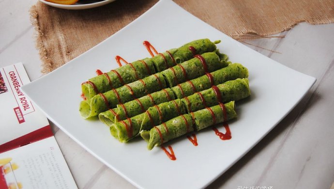 菠菜鸡蛋卷