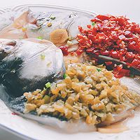 双椒拼色版剁椒鱼头的做法图解6