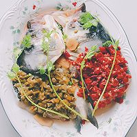 双椒拼色版剁椒鱼头的做法图解4
