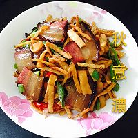 萝卜干炒腊肉（湘菜）的做法图解9