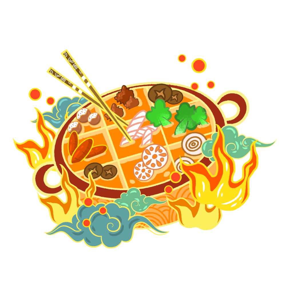 C4D厨房里做南瓜派的女生感恩节插画