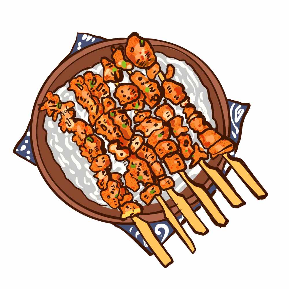 红色美食印章中国风