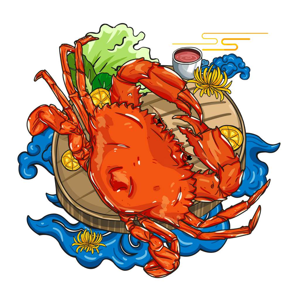 夏季烧仙草美食手绘元素