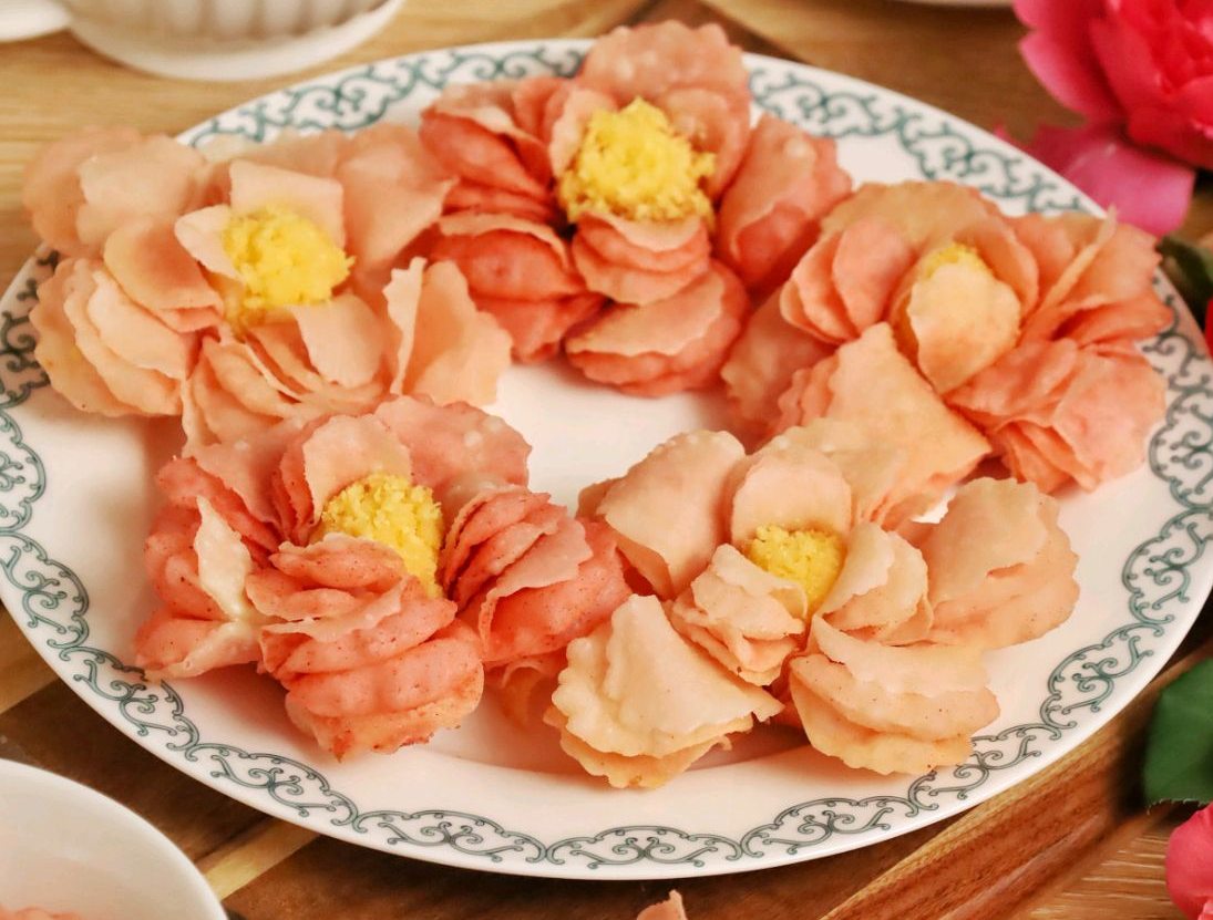 国色天香牡丹花酥怎么做？