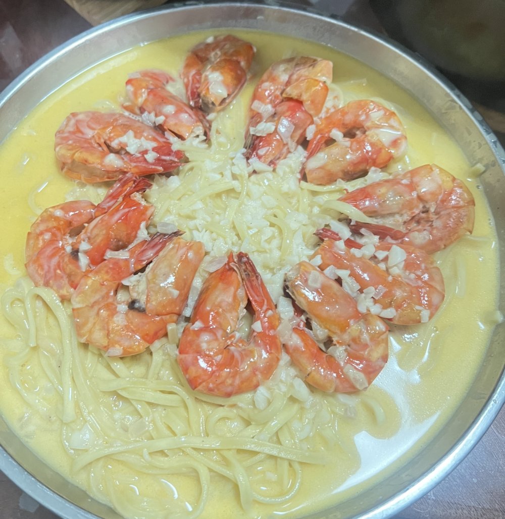 芝士大虾意面
