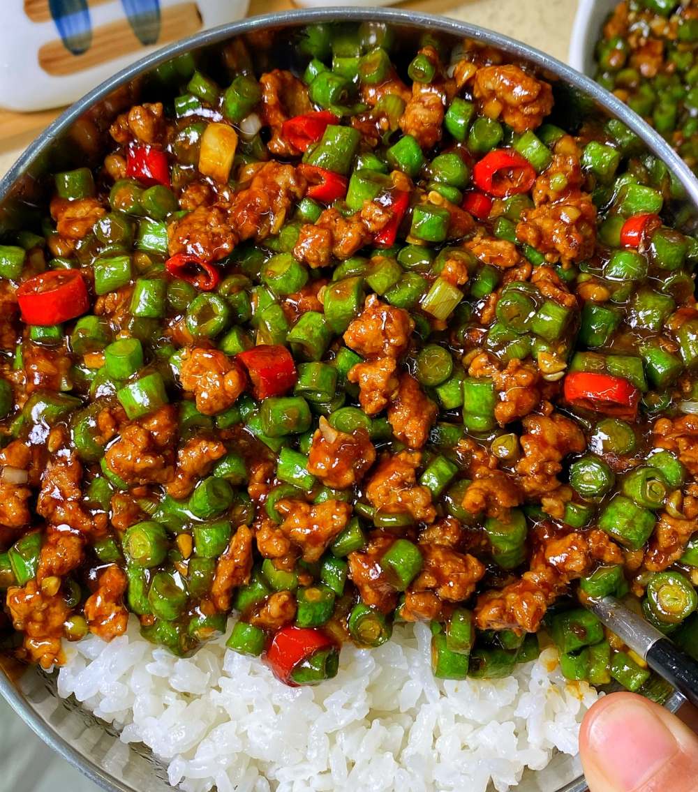 巨好吃的豆角肉末拌饭怎么做？
