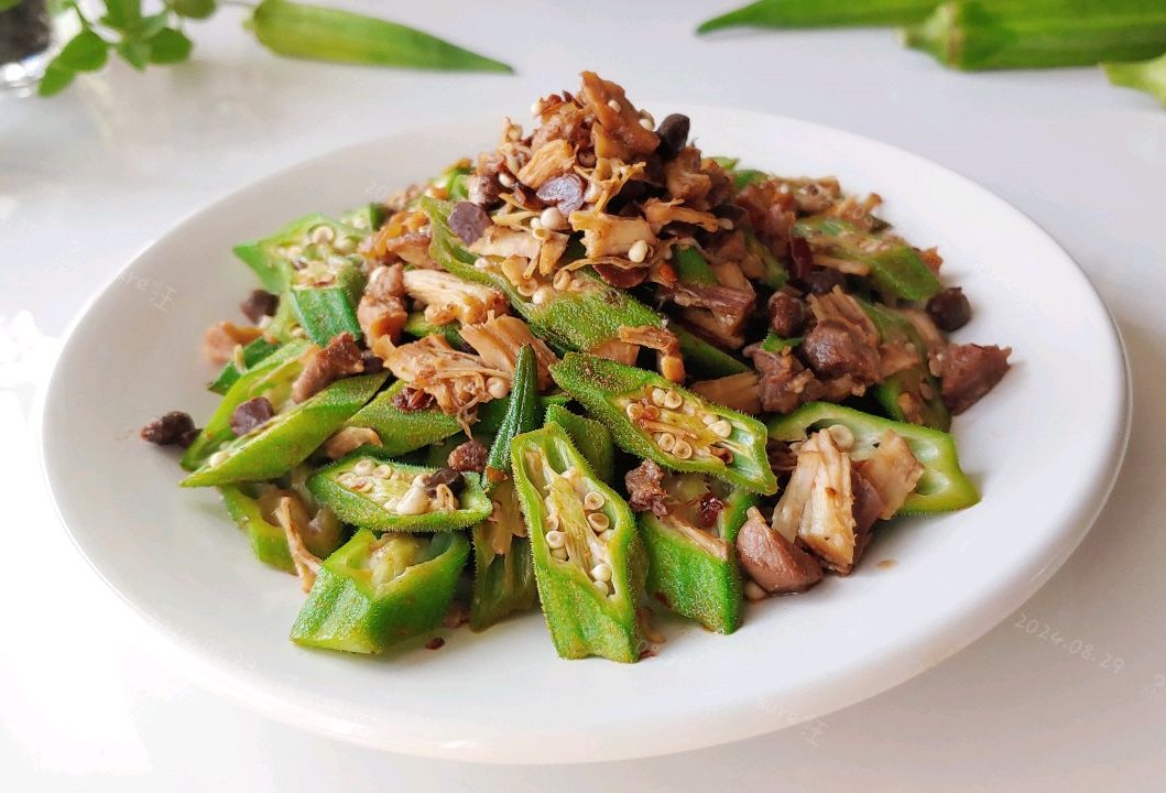 豆豉辣肉煸秋葵怎么做？