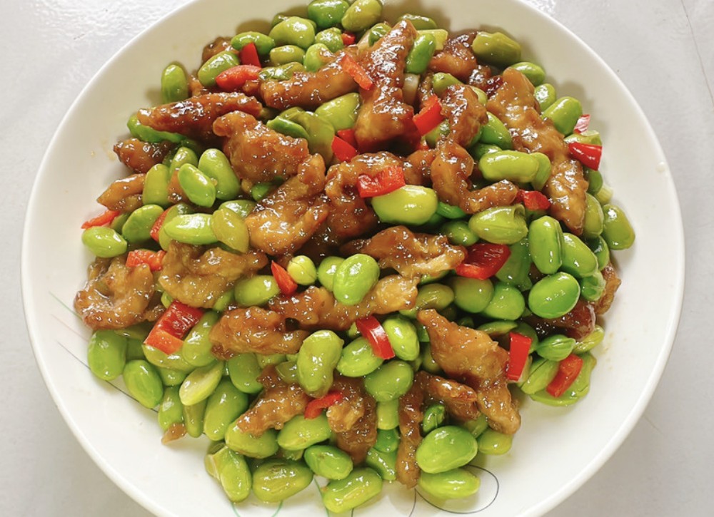 毛豆炒肉片怎么做？