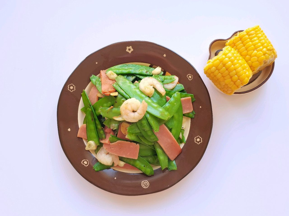 荷兰豆炒火腿｜标准的减脂营养餐怎么做？