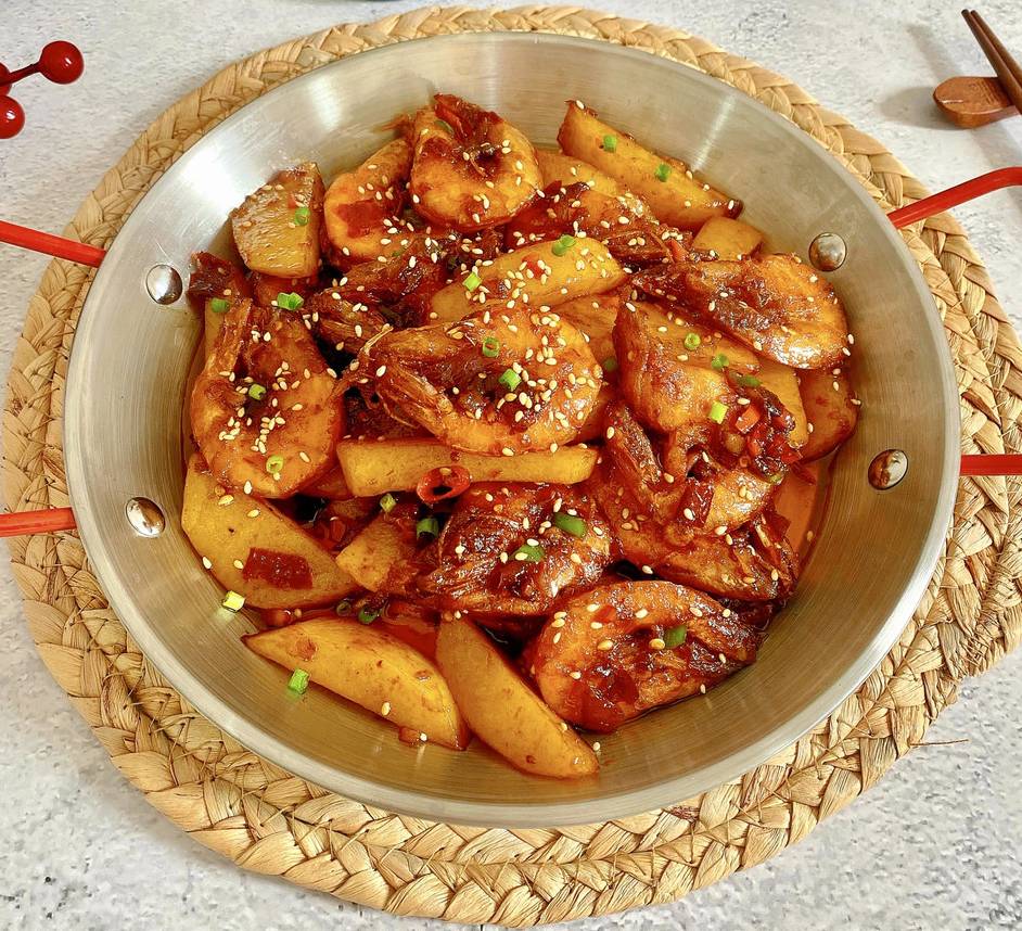 干锅香辣土豆虾怎么做？