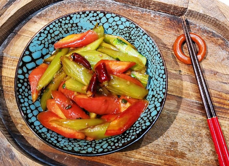 【素炒双萃】素食莴笋胡萝卜