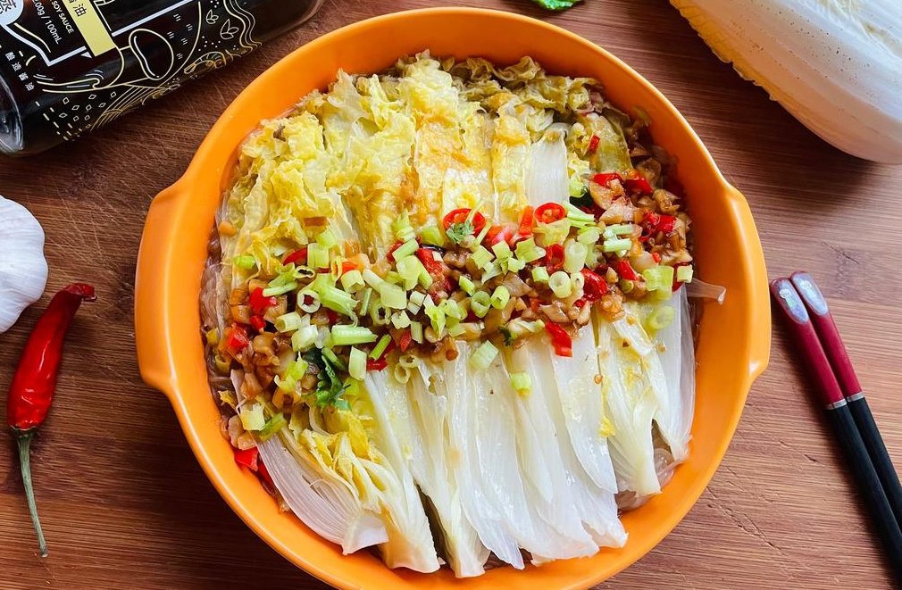 老少咸宜的家常蒸素菜～蒜蓉粉丝蒸娃娃菜