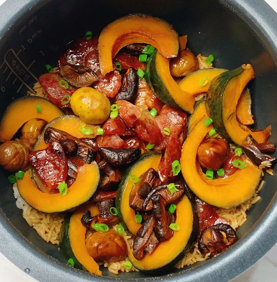 秋天的味道～南瓜板栗焖饭！粉糯鲜香