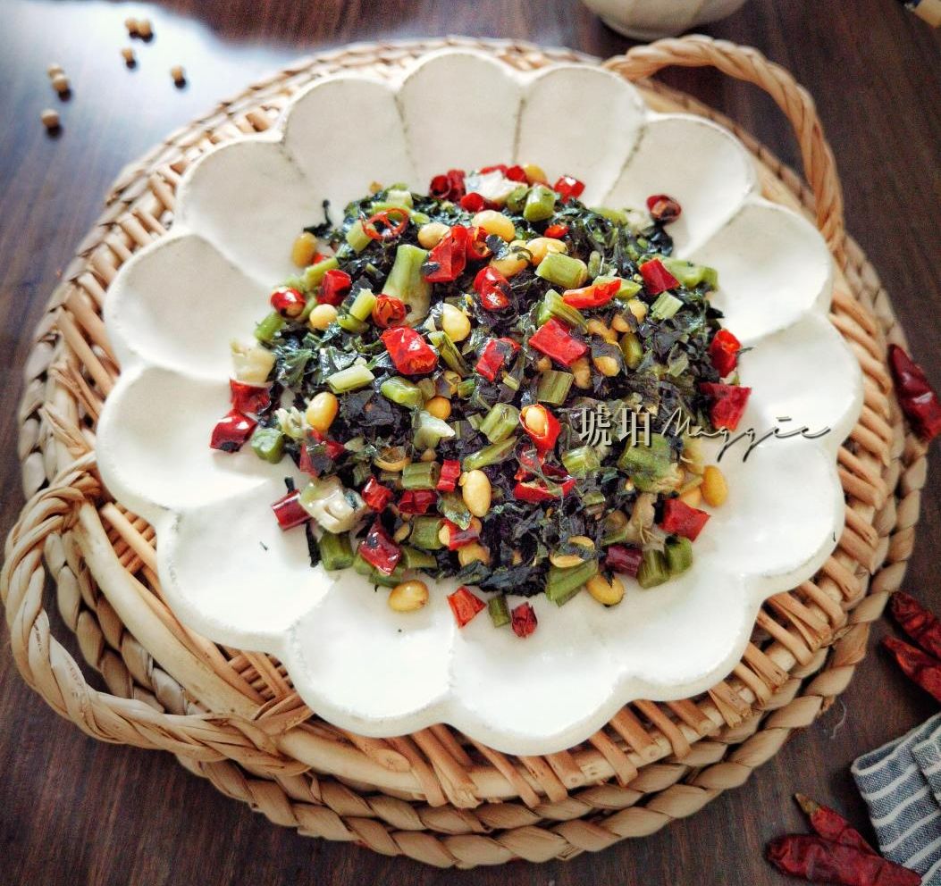 家常菜‼️雪里蕻炒黄豆‼️佐粥小菜