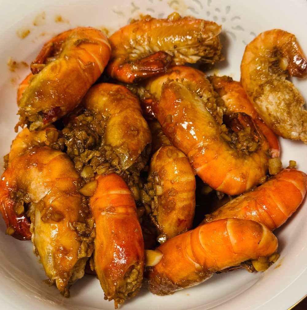 快手菜：芥末黄油蒜蓉罗氏虾