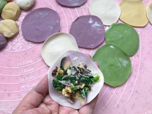 秋季养生菠菜鸡蛋素饺子