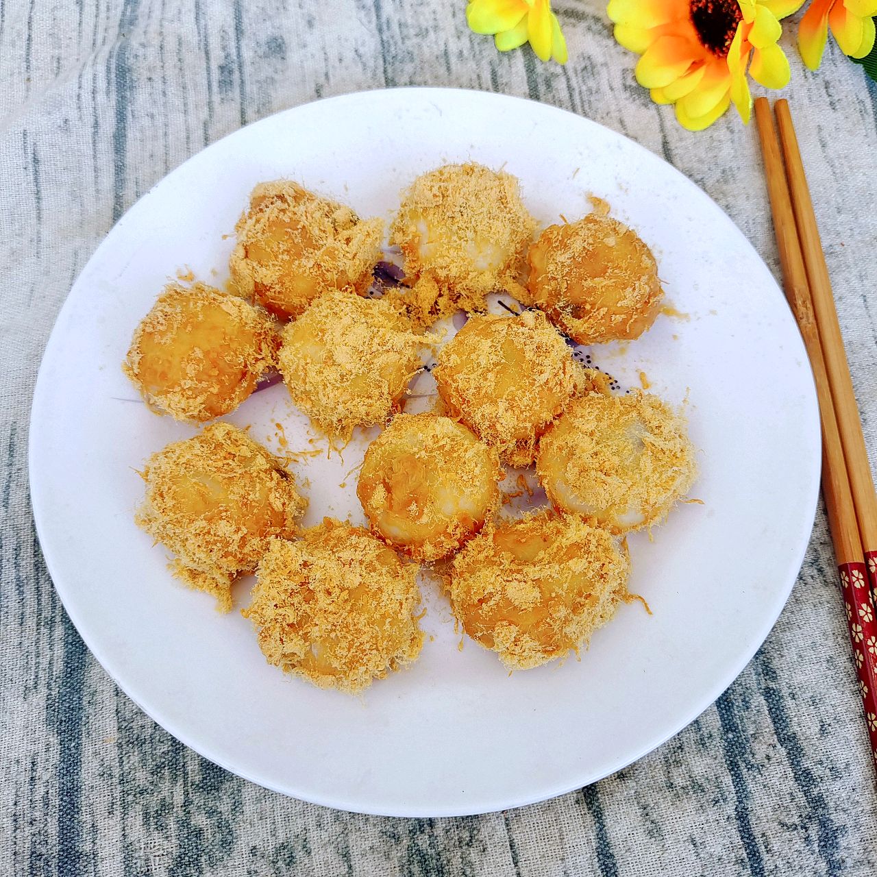 创意吃法：肉松汤圆