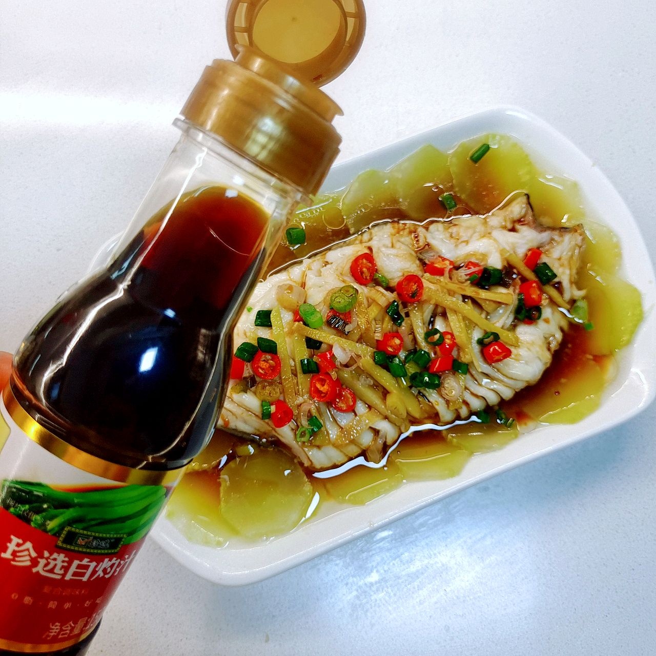 莴苣蒸鱼片