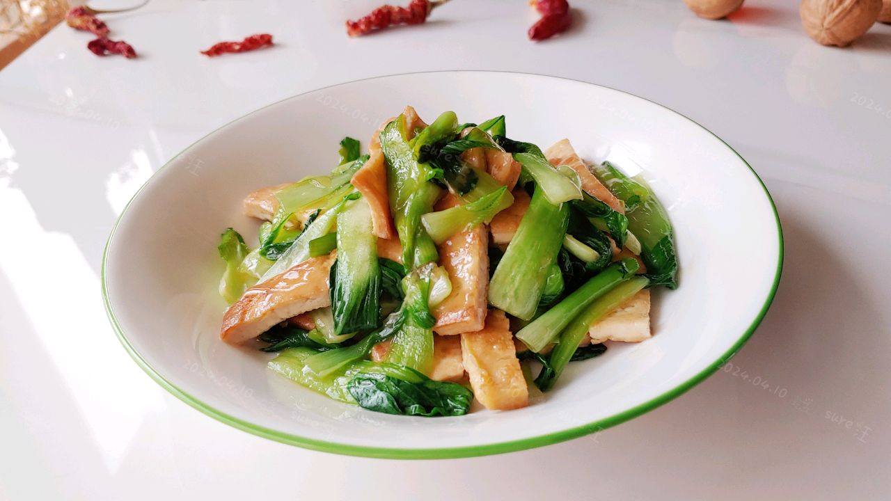 葱油豆腐蚝油菜