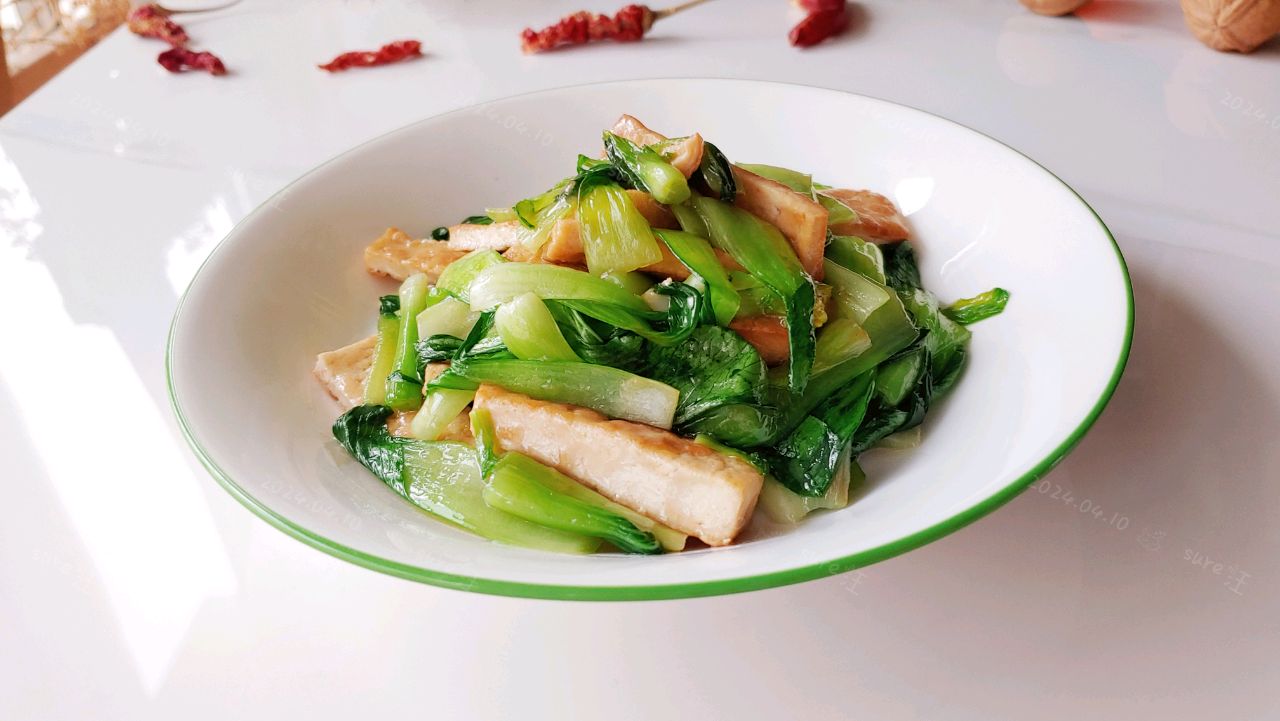 葱油豆腐蚝油菜