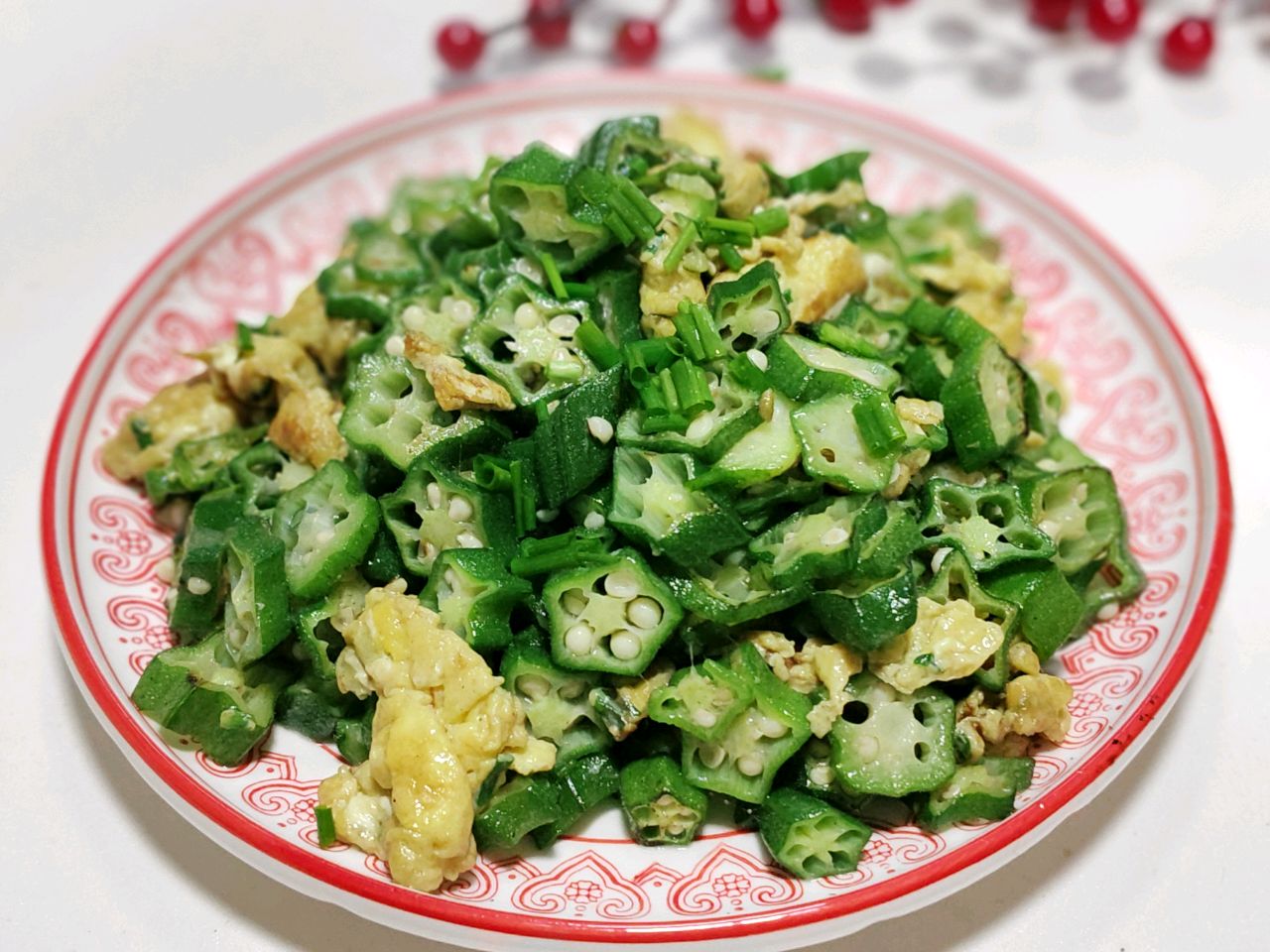 秋葵炒鸡蛋