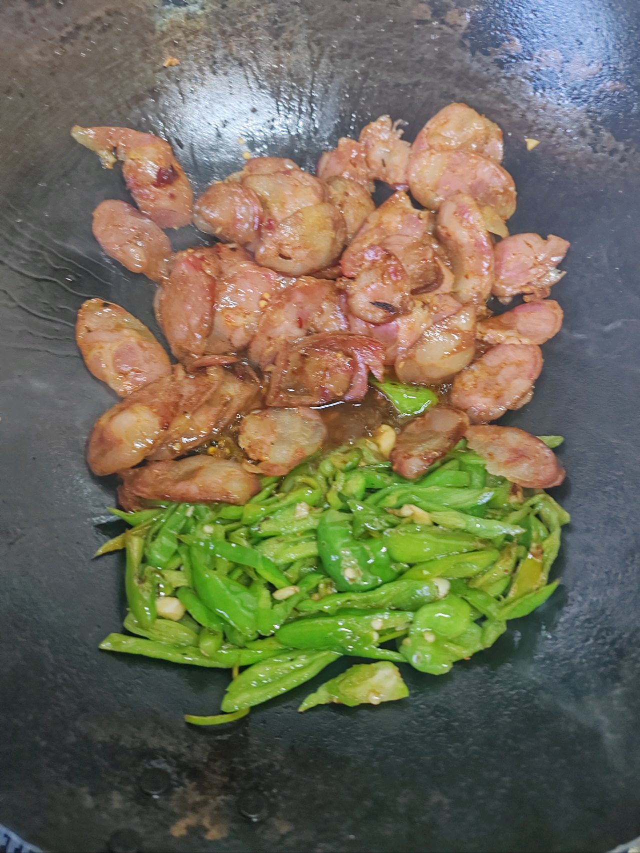 青椒炒腊肠