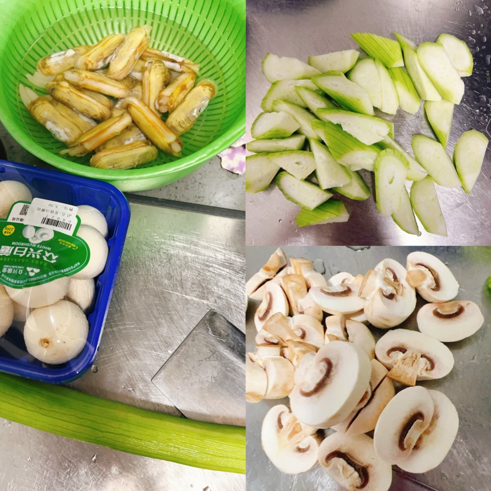 丝瓜口菇蛏子汤