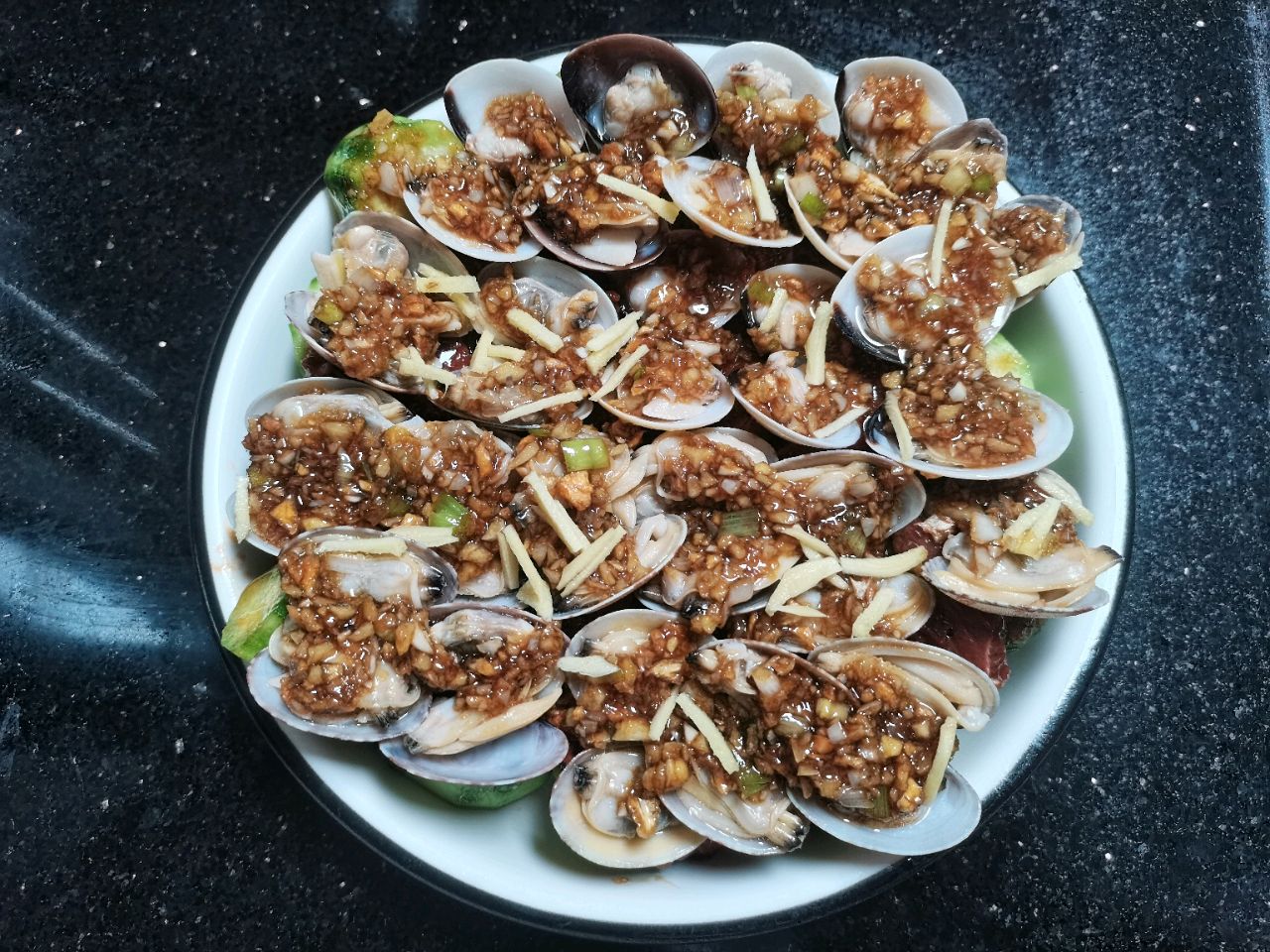 丝瓜牛肉蒸白贝花甲