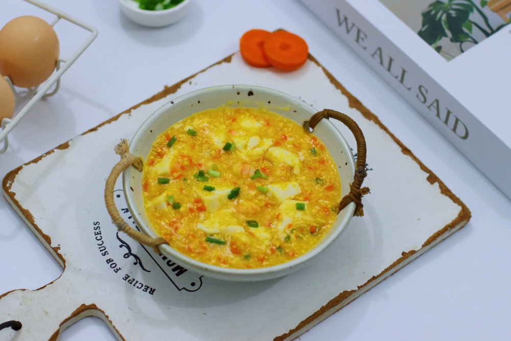 蛋黄虾仁豆腐煲（辅食）