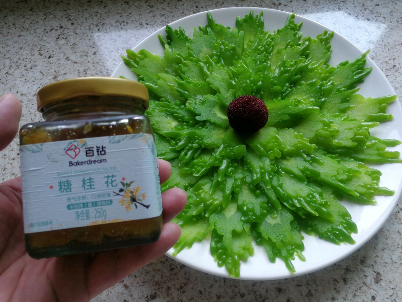 糖桂花蜜酱版--凉拌苦瓜