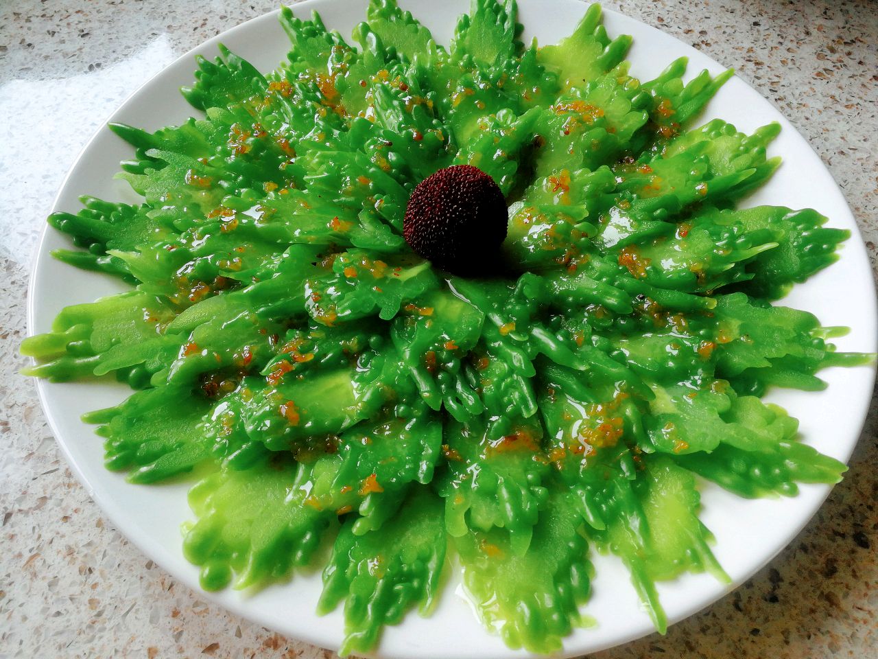 糖桂花蜜酱版--凉拌苦瓜