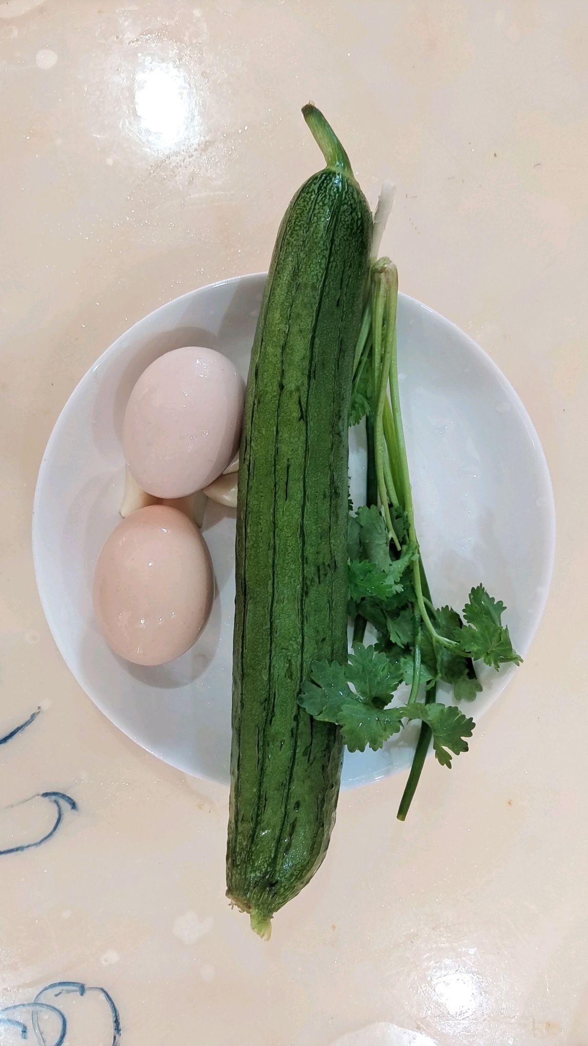 雪花丝瓜蛋汤（无香油，饭店版，调料只用盐，非清淡版）