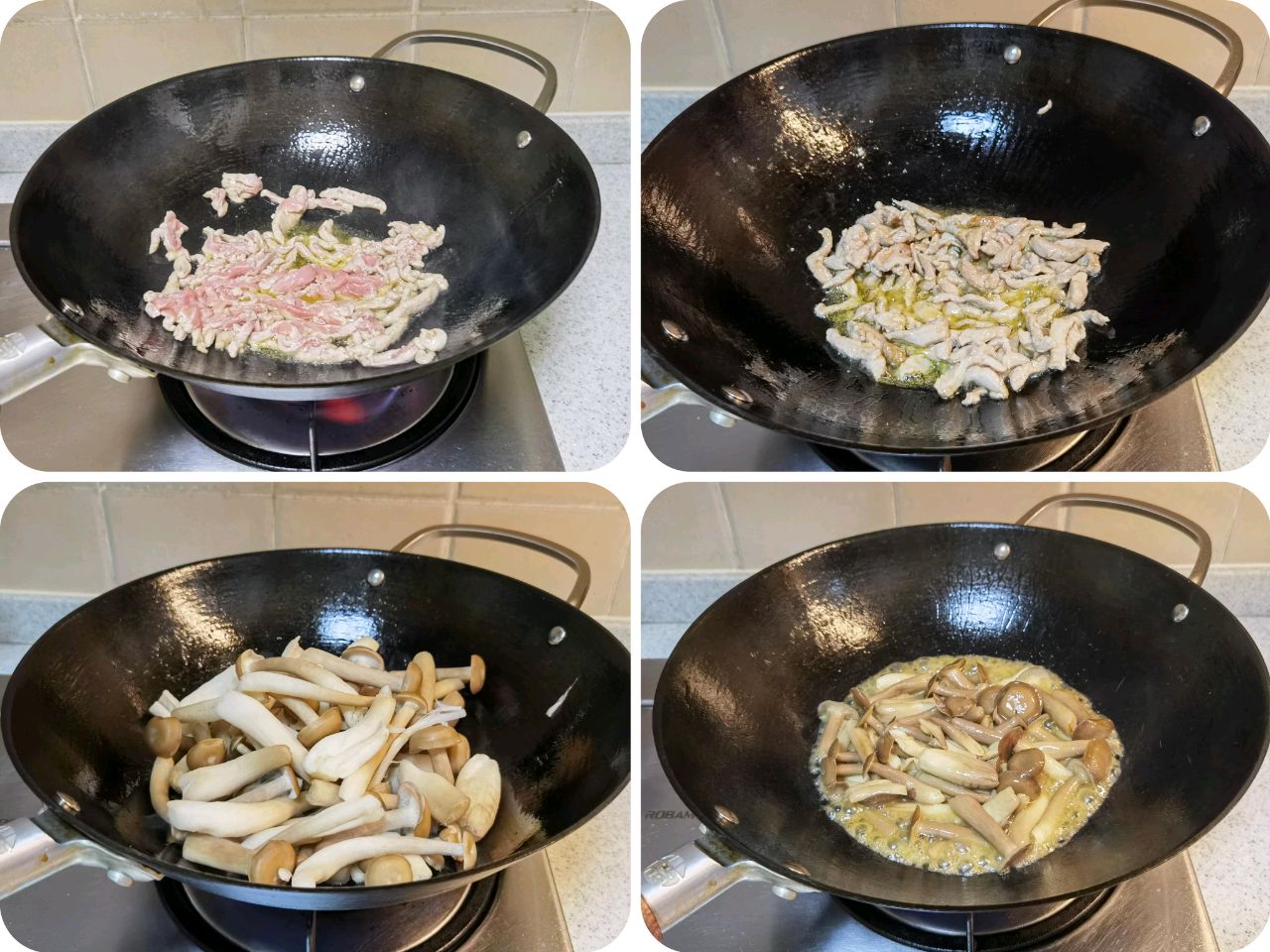 干煸鹿茸菇肉丝