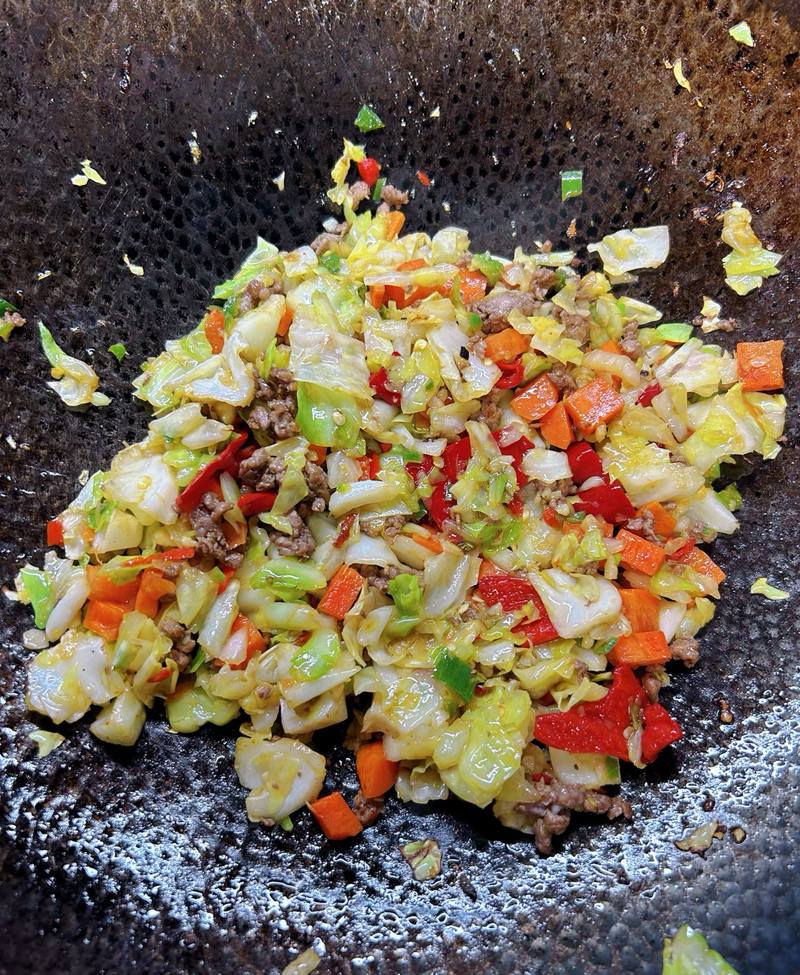乱刀双椒牛肉末（一人食-快手菜）