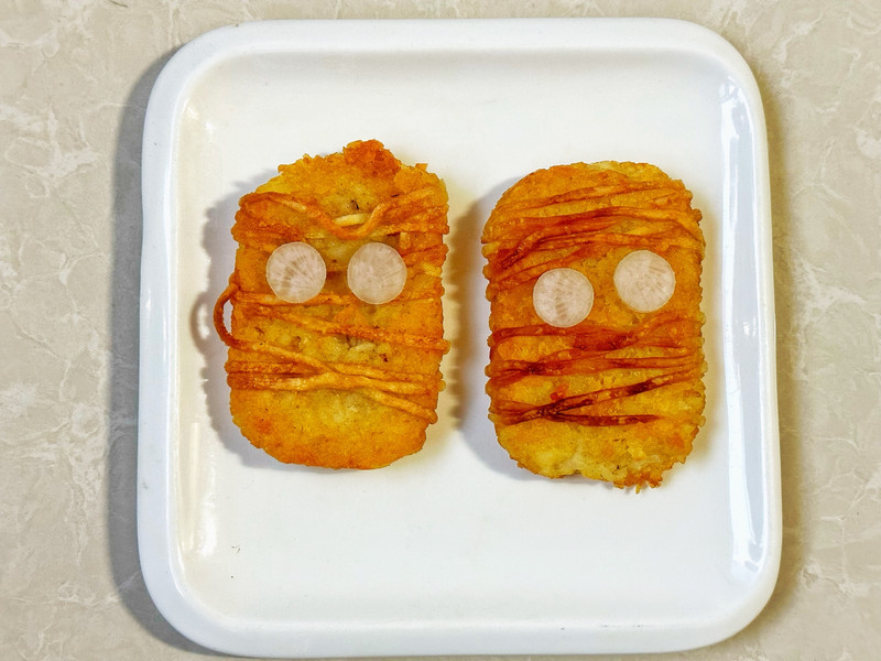 万圣节之红眼木乃伊薯饼