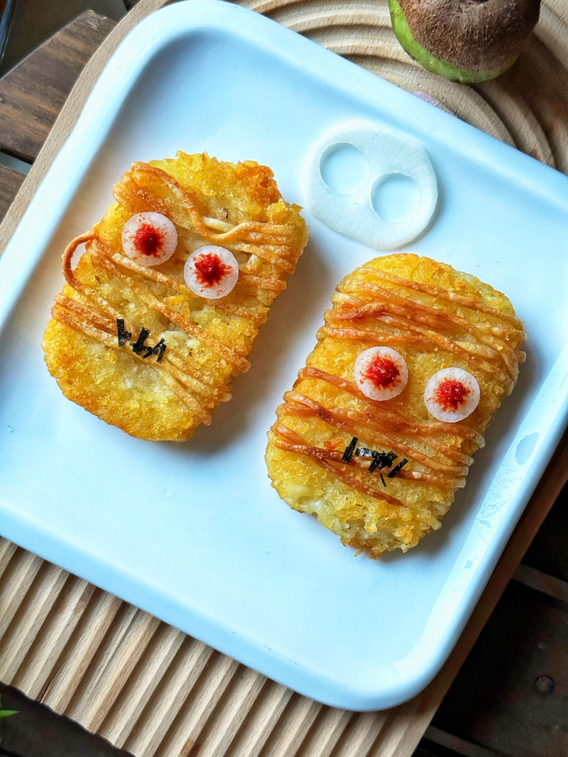 万圣节之红眼木乃伊薯饼