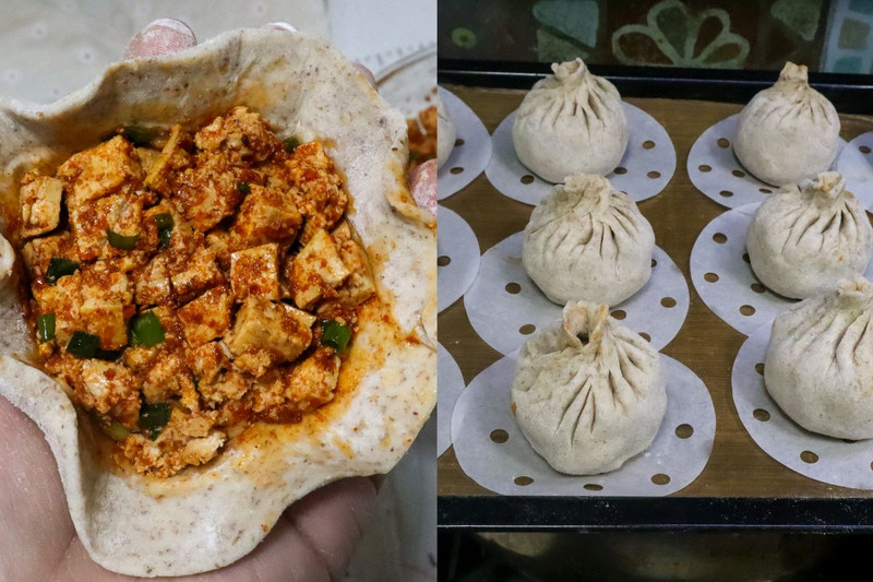 低脂麻辣豆腐全麦包子
