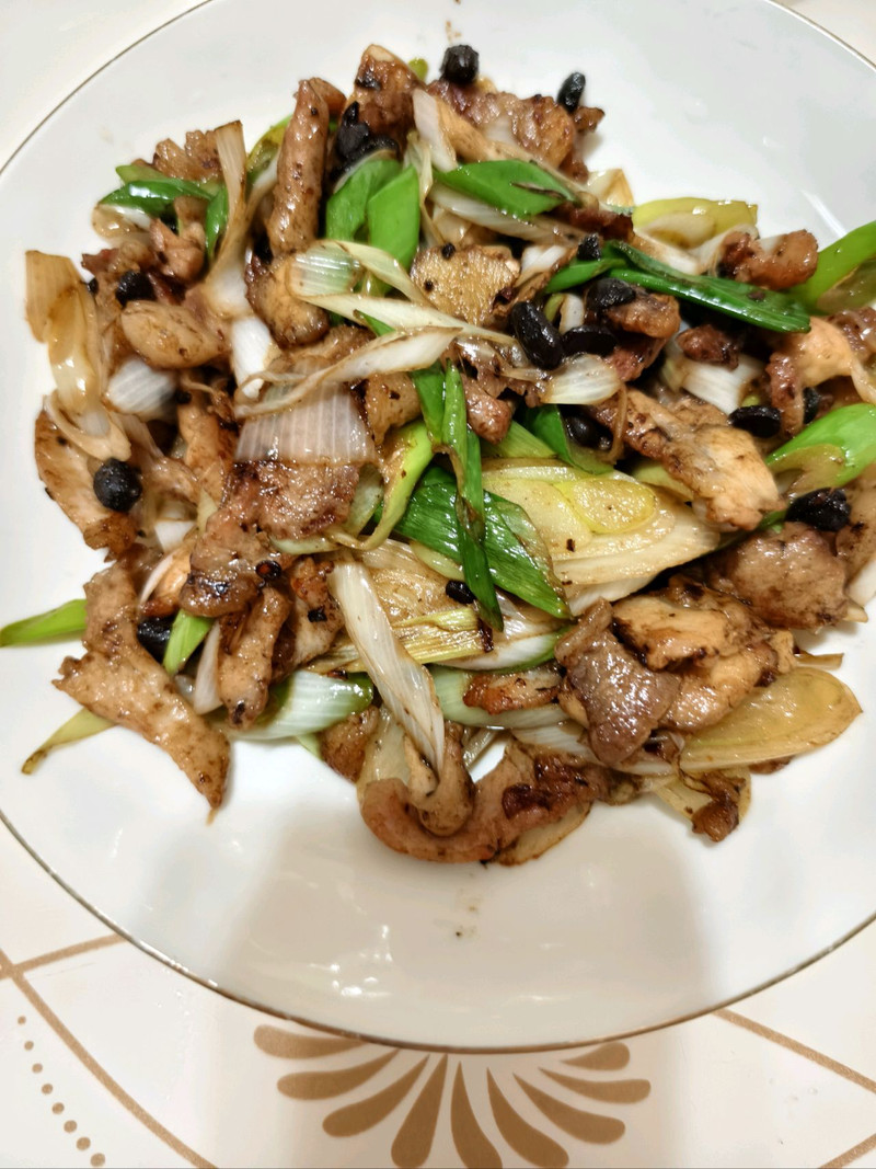 豆豉葱炒肉