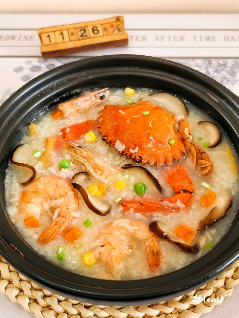 虾蟹砂锅粥