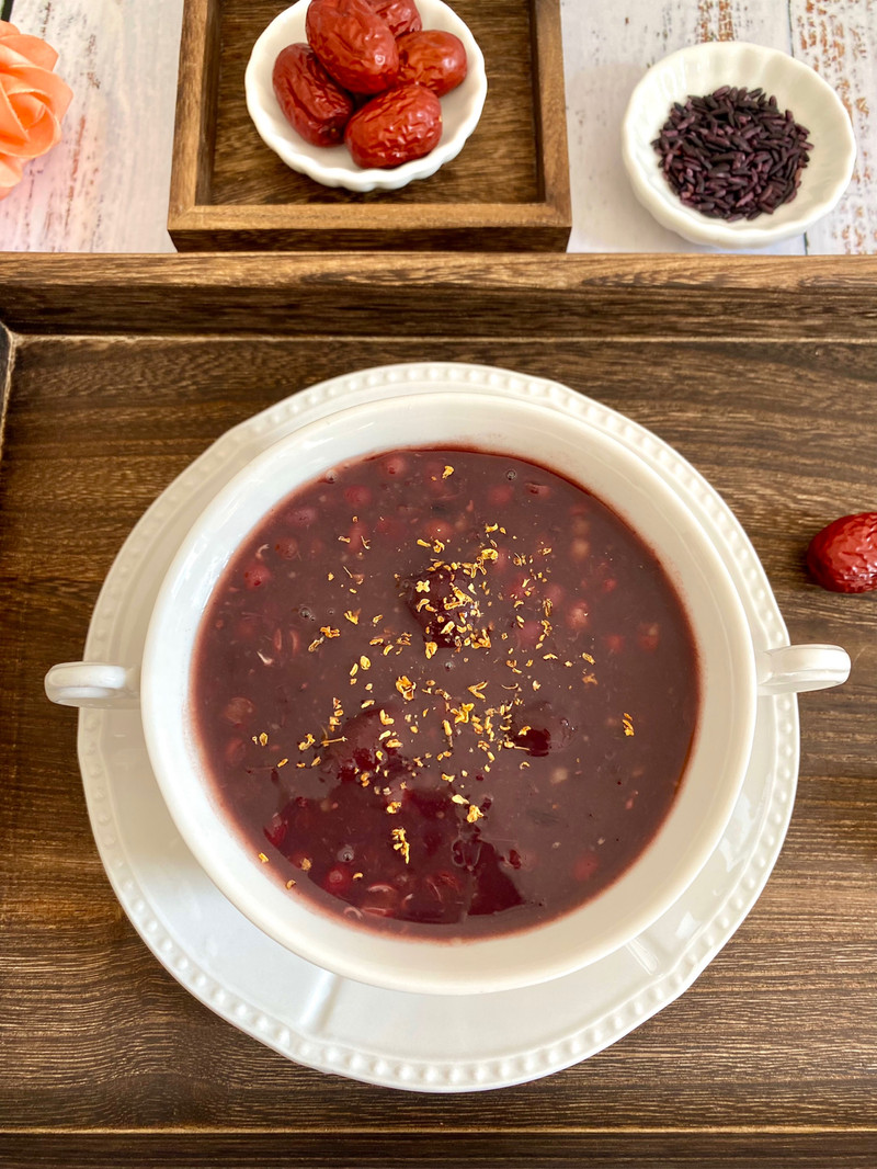 红枣紫米红豆粥