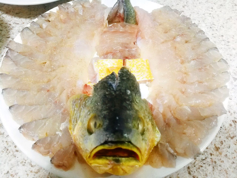 清蒸黄花鱼和虾-《鸳鸯双鲜》也叫《麒麟献瑞》