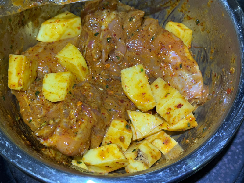 低脂高蛋白的⤷孜然麻辣烤兔腿土豆