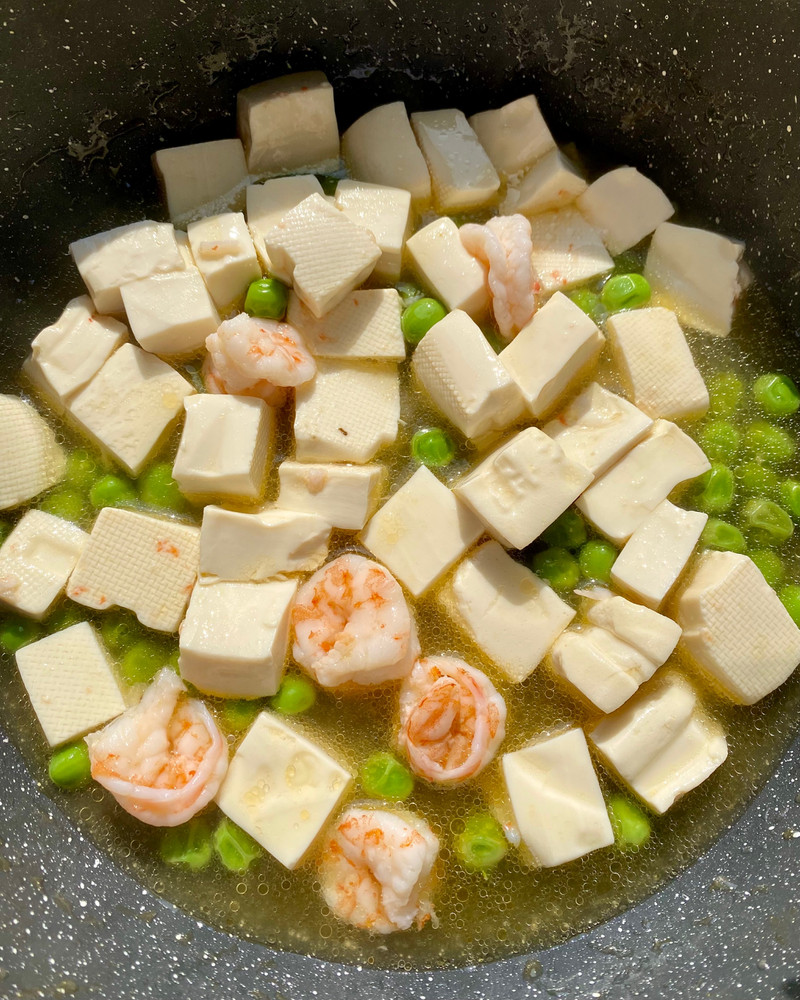 鸡汁虾仁烩豆腐