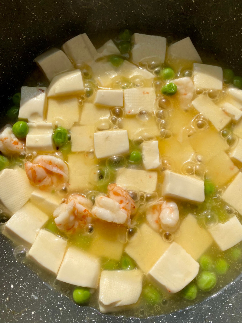 鸡汁虾仁烩豆腐