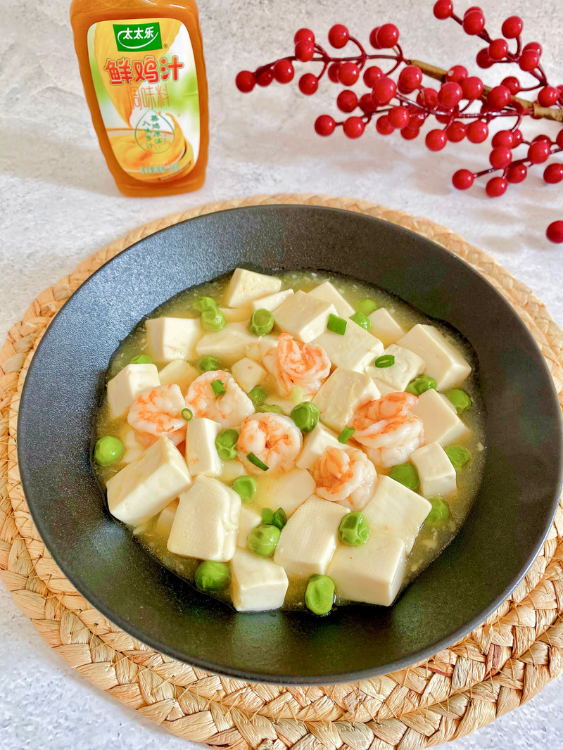 鸡汁虾仁烩豆腐