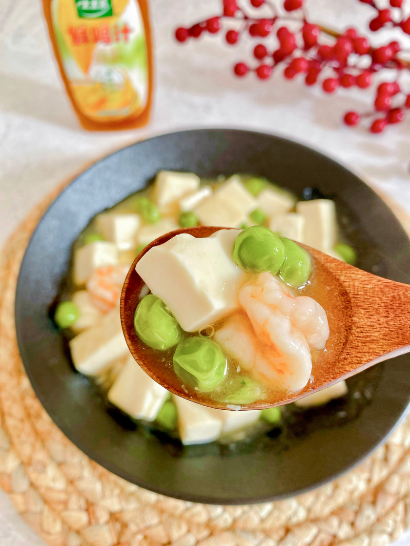 鸡汁虾仁烩豆腐