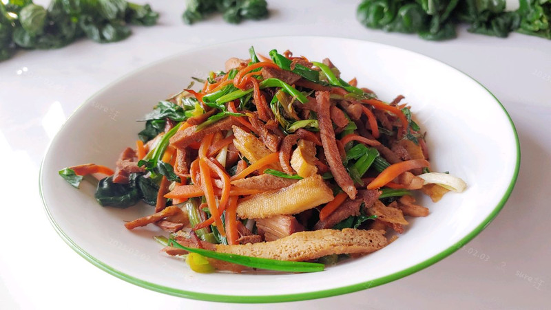 葱油胡炒菠菜肉
