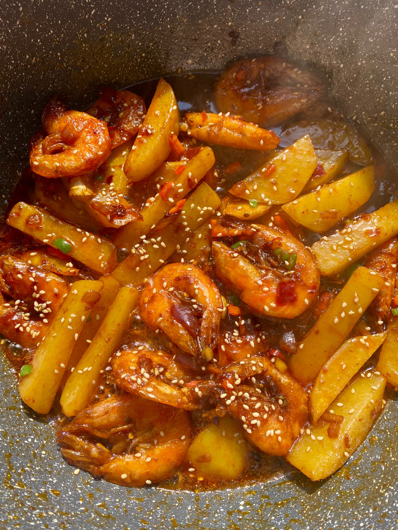 干锅香辣土豆虾