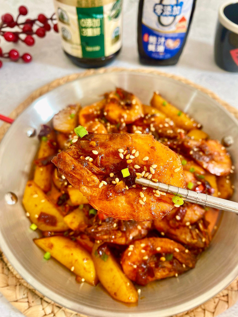 干锅香辣土豆虾